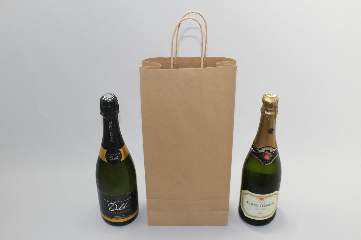 Carrier Bags for Bottles Brown 18x8x39cm Kraft 100 g/m