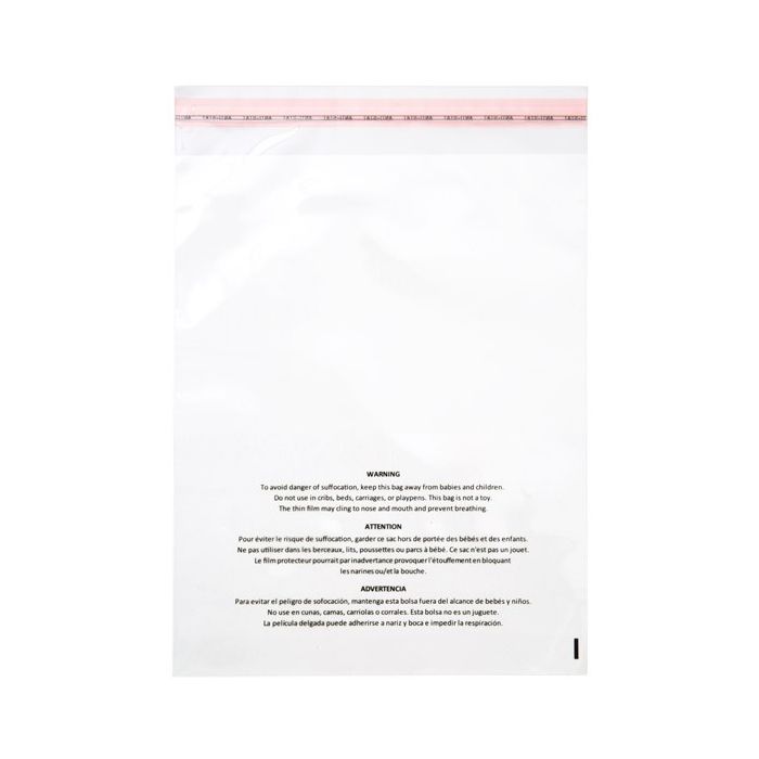 Plastic Bags with Suffocation Warning 22.9x30.5cm Reclosable