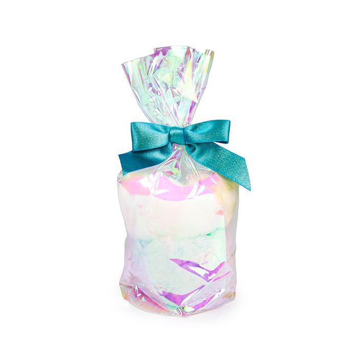 Plastic Bags round Bottom Iridescent 10,2x25,4 cm with paper insert