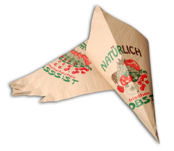 Cone Bags with Fruits print 31cm - 60 grs Quality | Content 750 grams