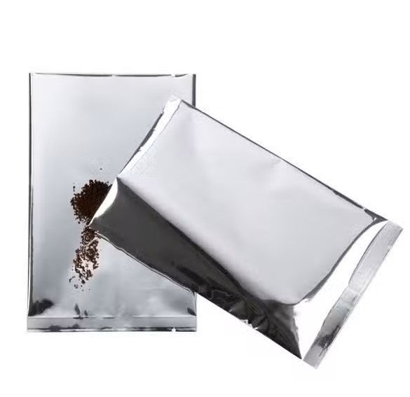 Plastic Bags Silver 10.2x15.2cm Metallised and Sealable