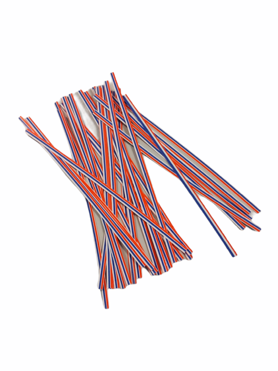 Tin Ties 15.2x0.4cm Paper Blue White Red Mixed (1.000 pieces)