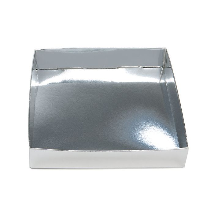 Paper Box Bottom Shimmer Silver 13x2,5x13,3cm