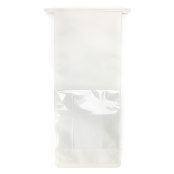 White Box Bottom Tin Tie Gusset Bag 12,7x7,6x30,5cm