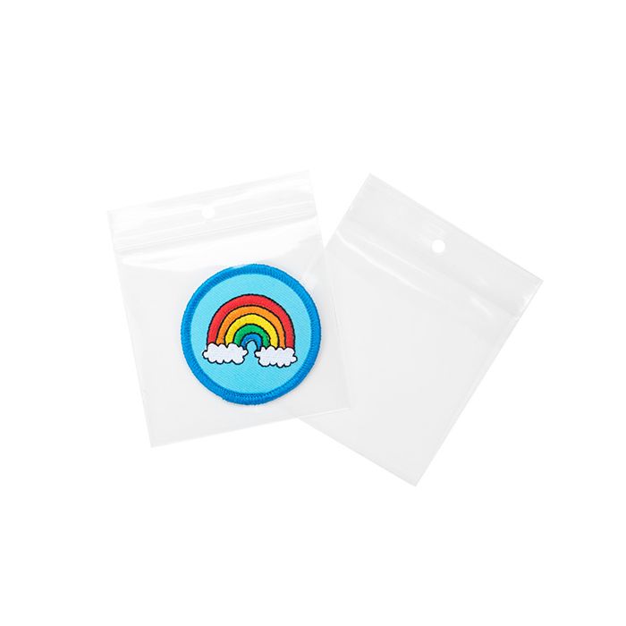 Grip Seal Bags with Hang hole 7.5x7.5cm Crystal Clear PP 100 micron