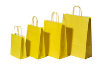 Paper Carrier Bags Yellow 32+12x41cm Kraft 100 grams