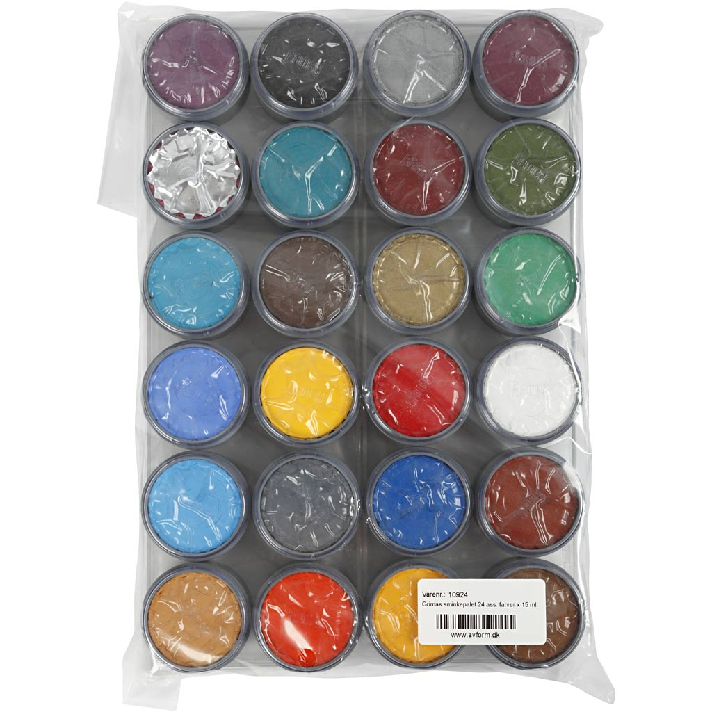 Palette de maquillage pour visage à base d'eau, ass. de couleurs, 24x15 ml/ 1 Pq. [HOB-10924]