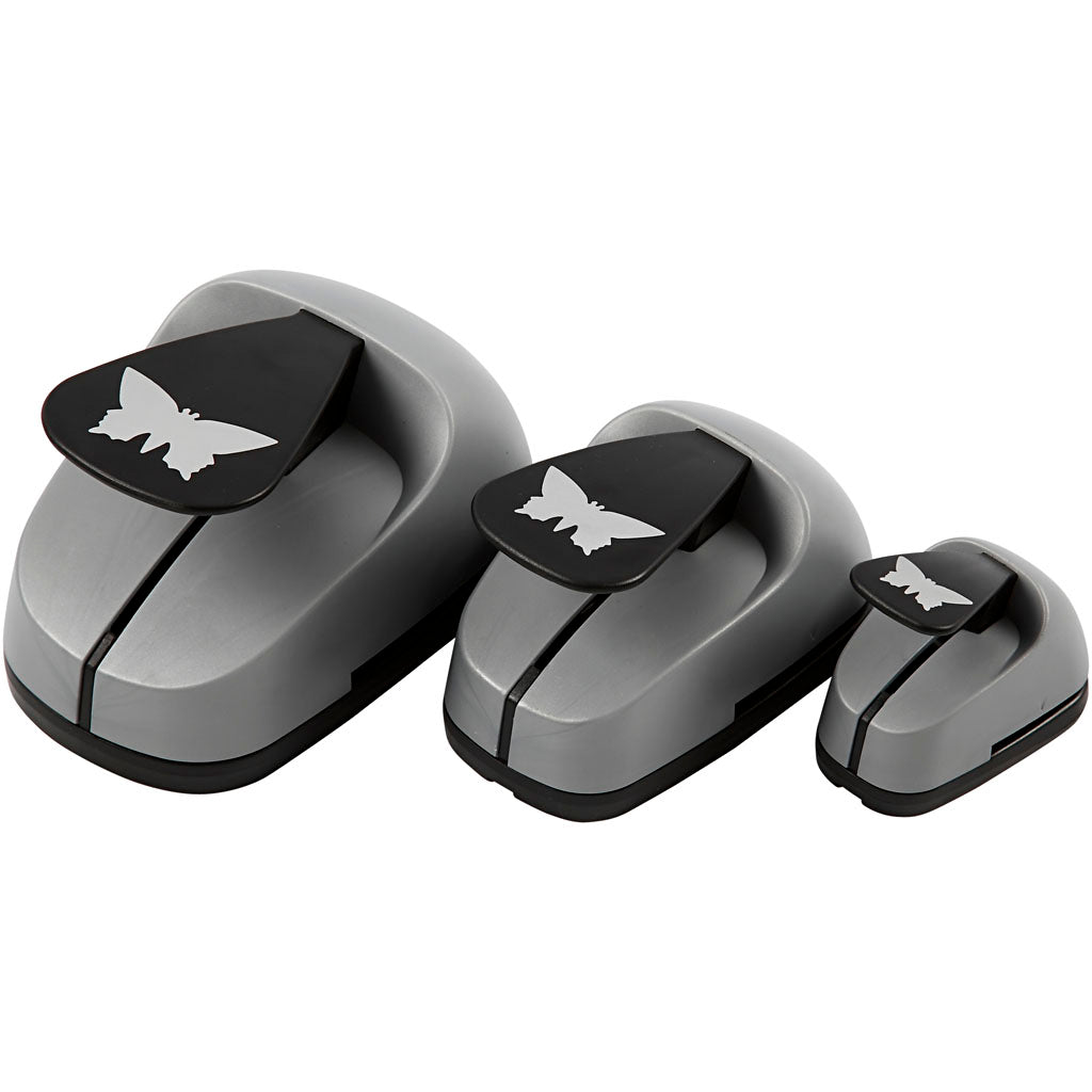 Craft Punch Set, butterfly, size 25+49+75 mm