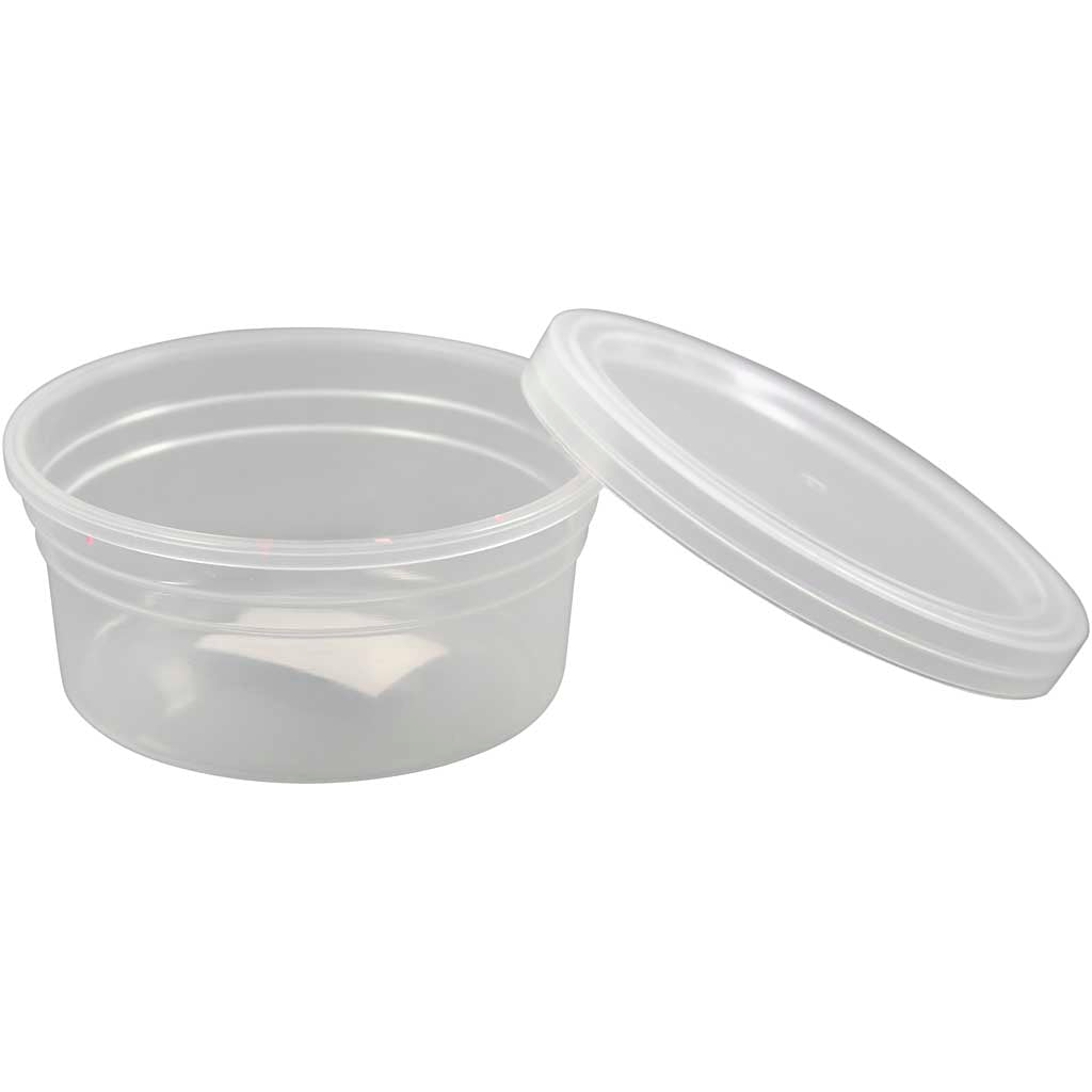 Pot en plastique avec couvercle, h: 38 mm, d: 84 mm, 20pièces, 125 ml [HOB13173]