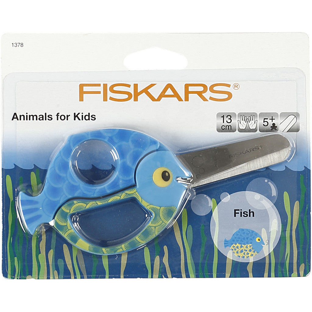 Fiskars Ciseaux Animaux pour Enfants, Poisson, L : 13 cm, 1 pièce [HOB-1378]
