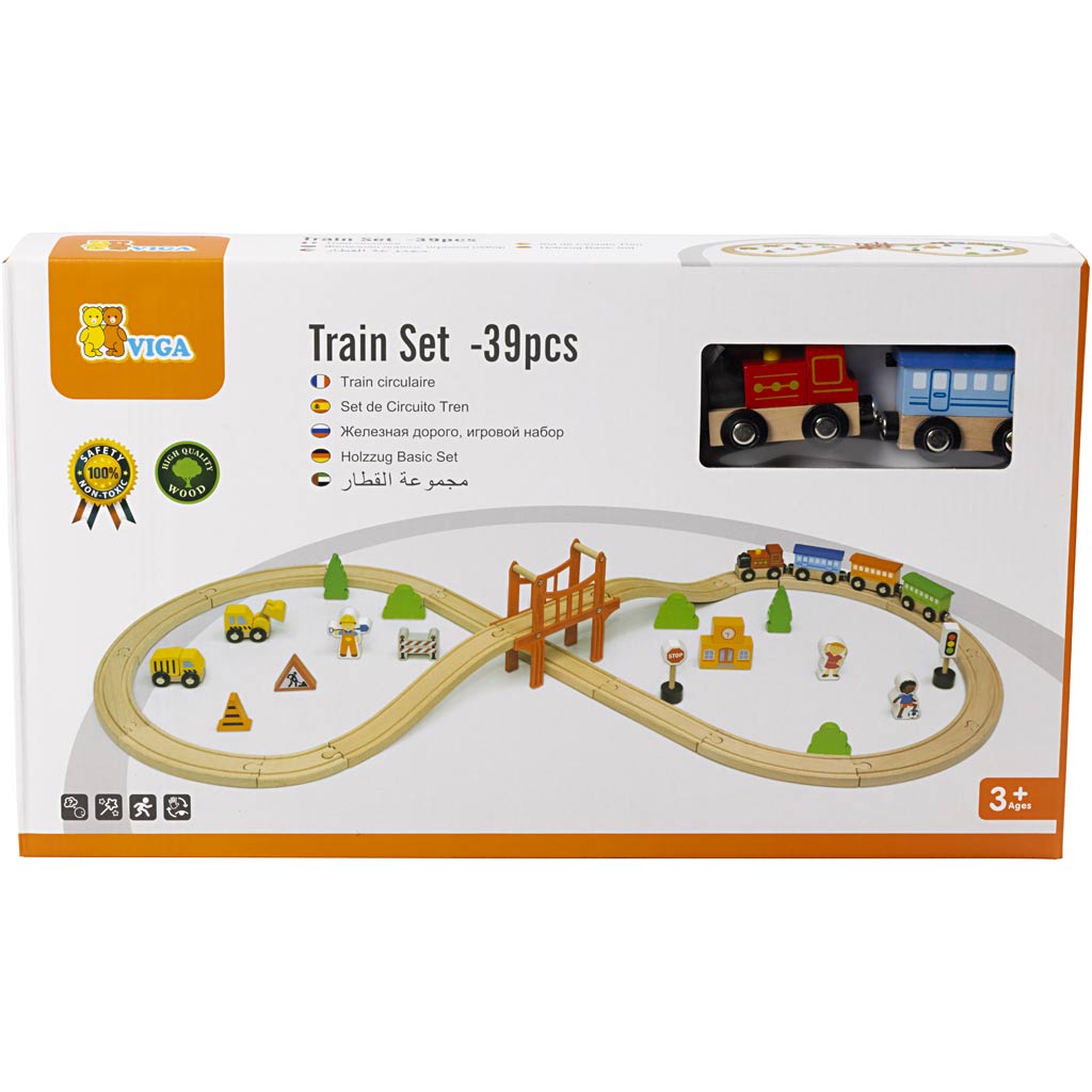 Set de 8 Rails de Train VIGA, 39 morceaux/ 1 Pq. [HOB-14340387]