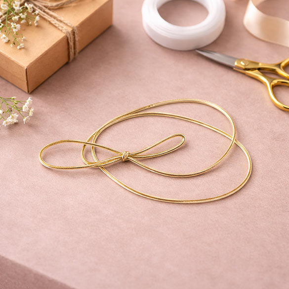 Ruban élastique de décoration Vinyle Stretch à dérouler or métallique 35.5cm (50 Pièces) [14MG]