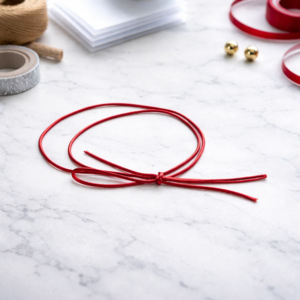 Ruban élastique de décoration Vinyle Stretch à dérouler rouge métallique 40.5 cm (50 Pièces) [16MR]