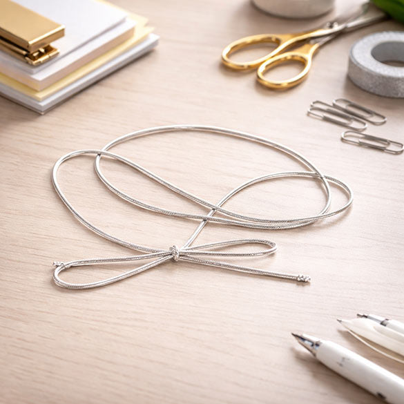 Ruban élastique de décoration Vinyle Stretch à dérouler argent métallique 40.5 cm (50 Pièces) [16MS]