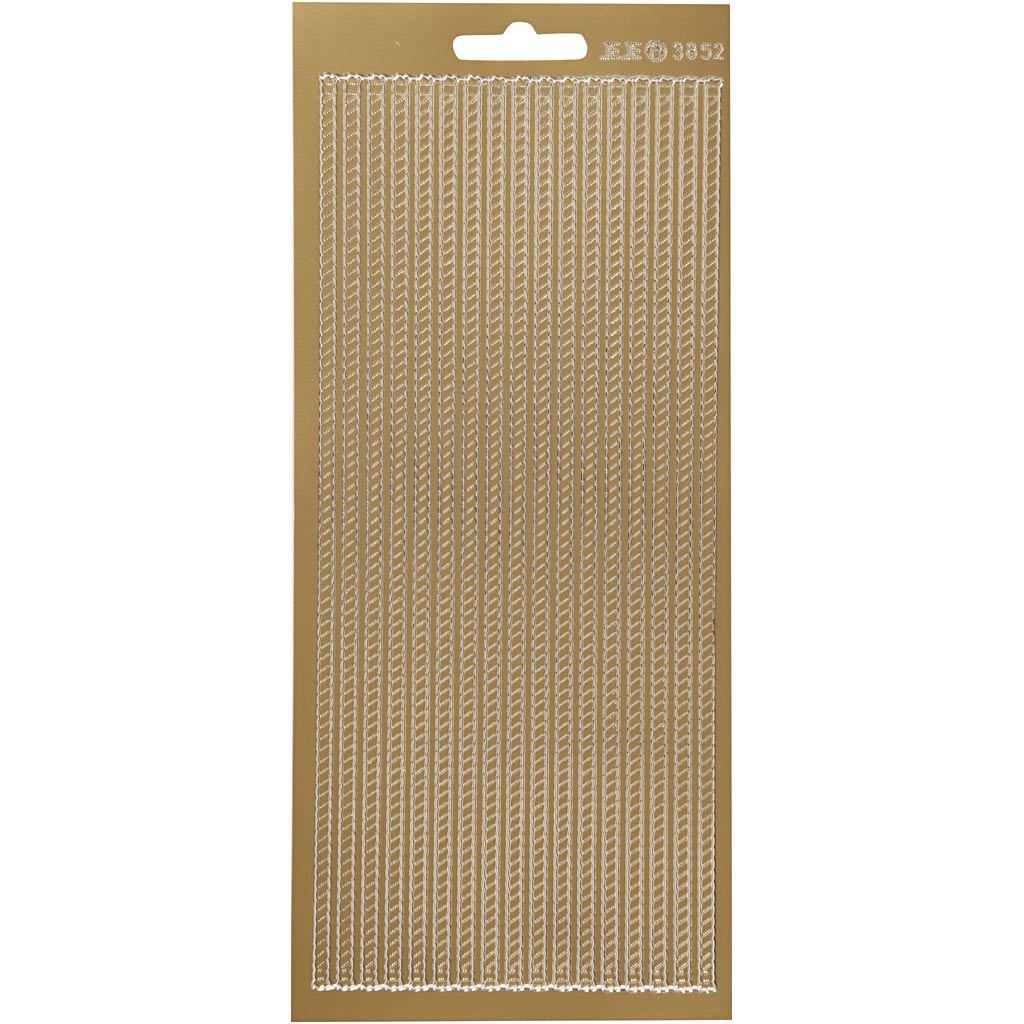 Stickers, borders, sheet 10x23 cm, gold, 1 sheet