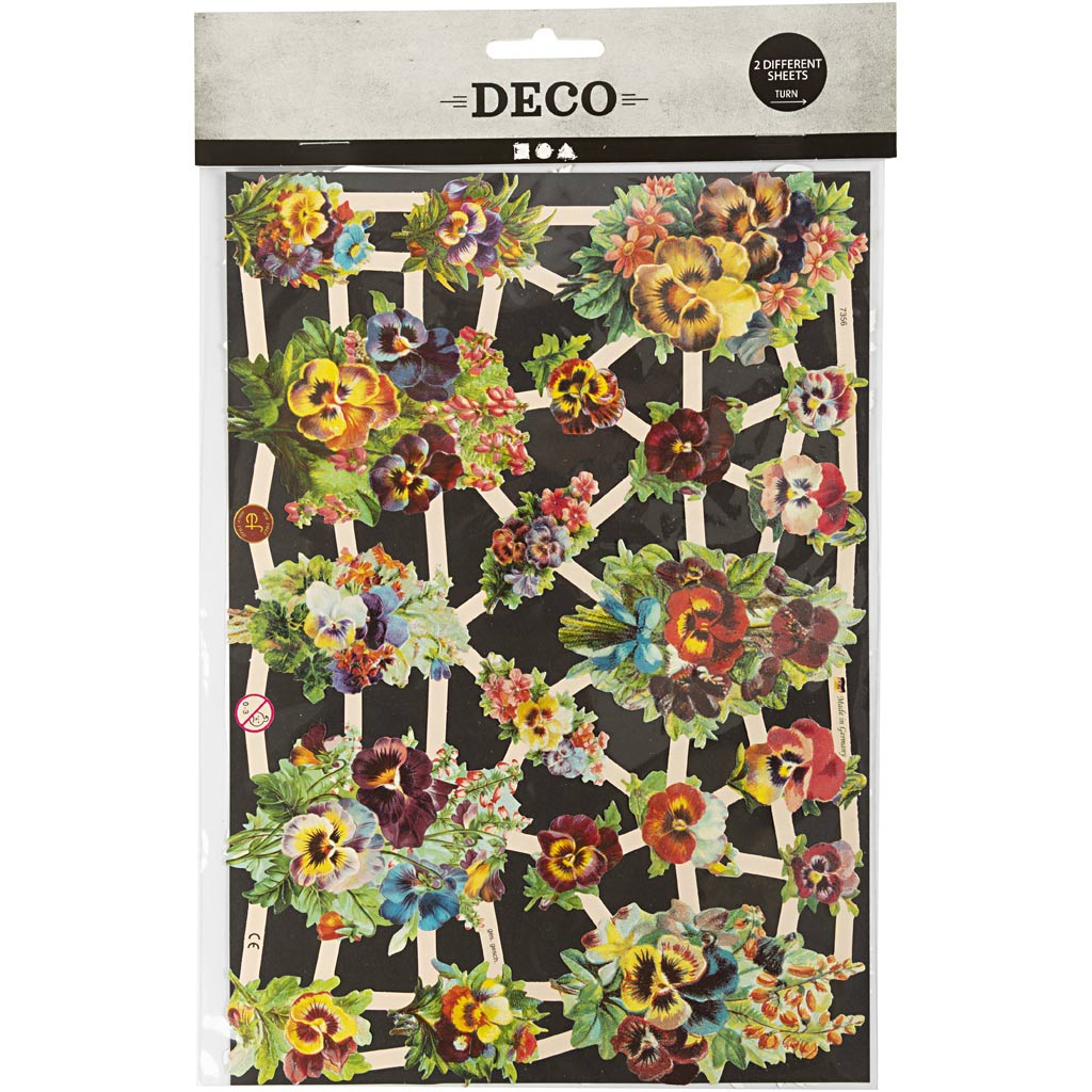 Découpes vintage, pensée, feuille 16,5x23,5 cm, 2 flles/ 1 Pq. [HOB-19355]