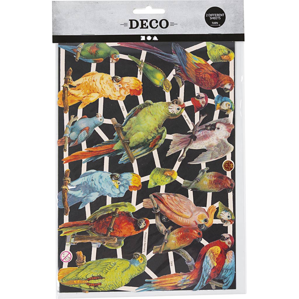 Découpes vintage, oiseaux, feuille 16,5x23,5 cm, 2 flles/ 1 Pq. [HOB-19361]