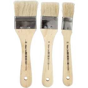 Pinceaux pour vernis, L : 19 cm, L : 25-50 mm, Plat, 3 pièces/ 1 Pq. [HOB-10433]