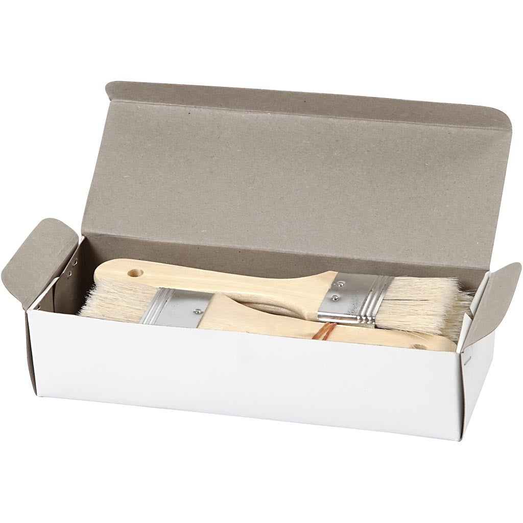 Pinceaux pour vernis, L : 18,5 cm, L : 35 mm, Plat, 12 pièces/ 1 Pq. [HOB-10435]
