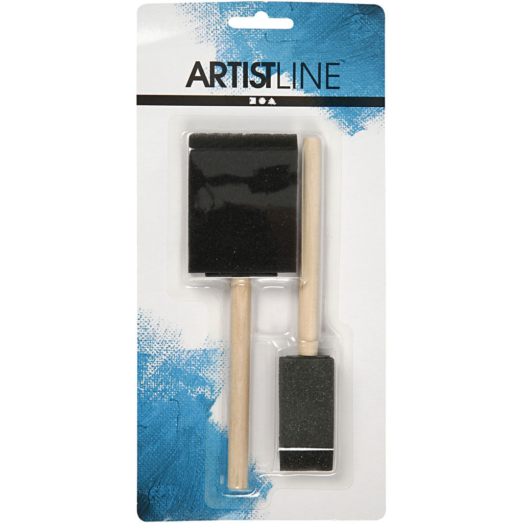 Pinceaux Éponges, L : 15,5-16 cm, L : 25+50 mm, 2 pièces/ 1 Pq. [HOB-10447]