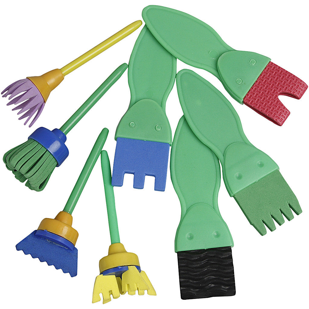 EVA Pinceaux Éponges, L : 11-13 cm, L : 30-45 mm, 24 pièces/ 1 Pq. [HOB-10454]