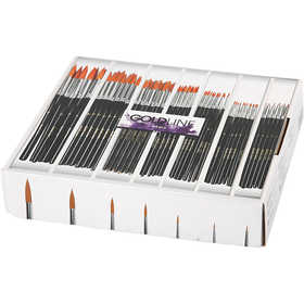 Pinceaux Gold Line, dim. 1+2+4+8+12+18+22, L : 17-21 cm, L : 1-7 mm, rond, 7x12 pièces/ 1 Pq. [HOB-10748]