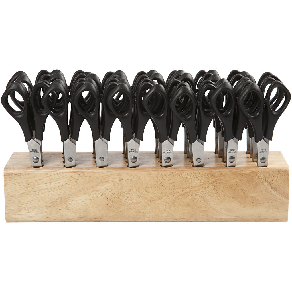 Ciseaux Enfants avec Bloc de Rangement, L : 14 cm, rund, 1 set [HOB-11228]