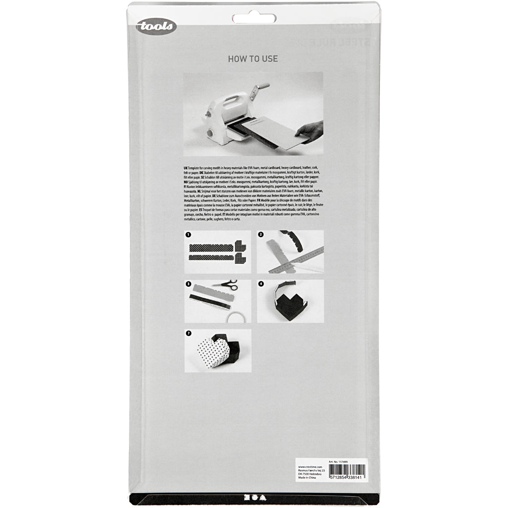 Gabarit de coupe en acier, boîte coeur, dim. 15,2x30,37 cm, ép. 15 mm, 1 pièce [HOB-117499]