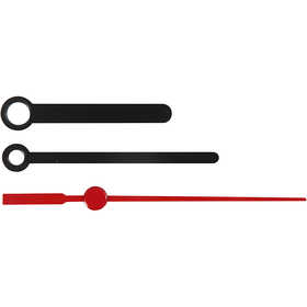 Aiguilles d'horloge, diamètre intérieur 4+6 mm, noir, 1 set [HOB-13005]