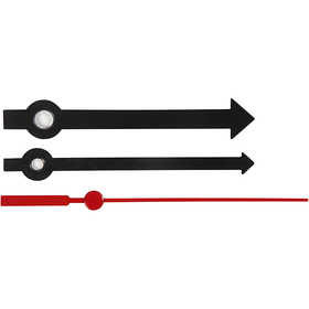 Aiguilles d'horloge, diamètre intérieur 4+6 mm, noir, 1 set [HOB-13007]