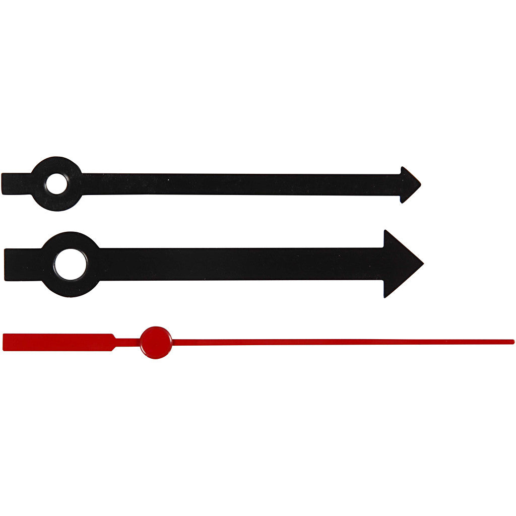 Aiguilles d'horloge, diamètre intérieur 4+6 mm, noir, 1 set [HOB-13007]