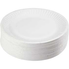 Assiettes en carton, d 15 cm, 100 pièces/ 1 Pq. [HOB-13202]