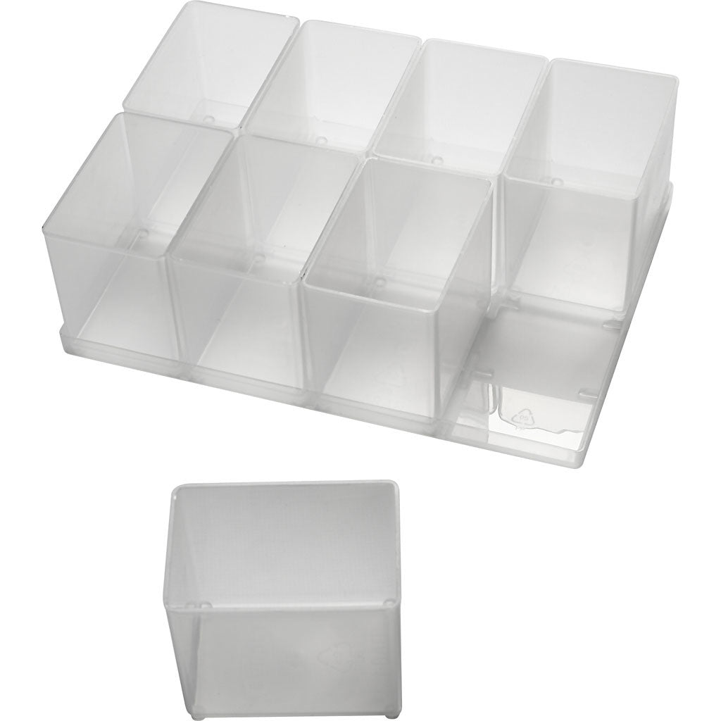 Boîte de rangement, dim. BA8-1, H : 80 mm, dim. 79x55 mm, 8 pièces/ 1 Pq. [HOB-13415]