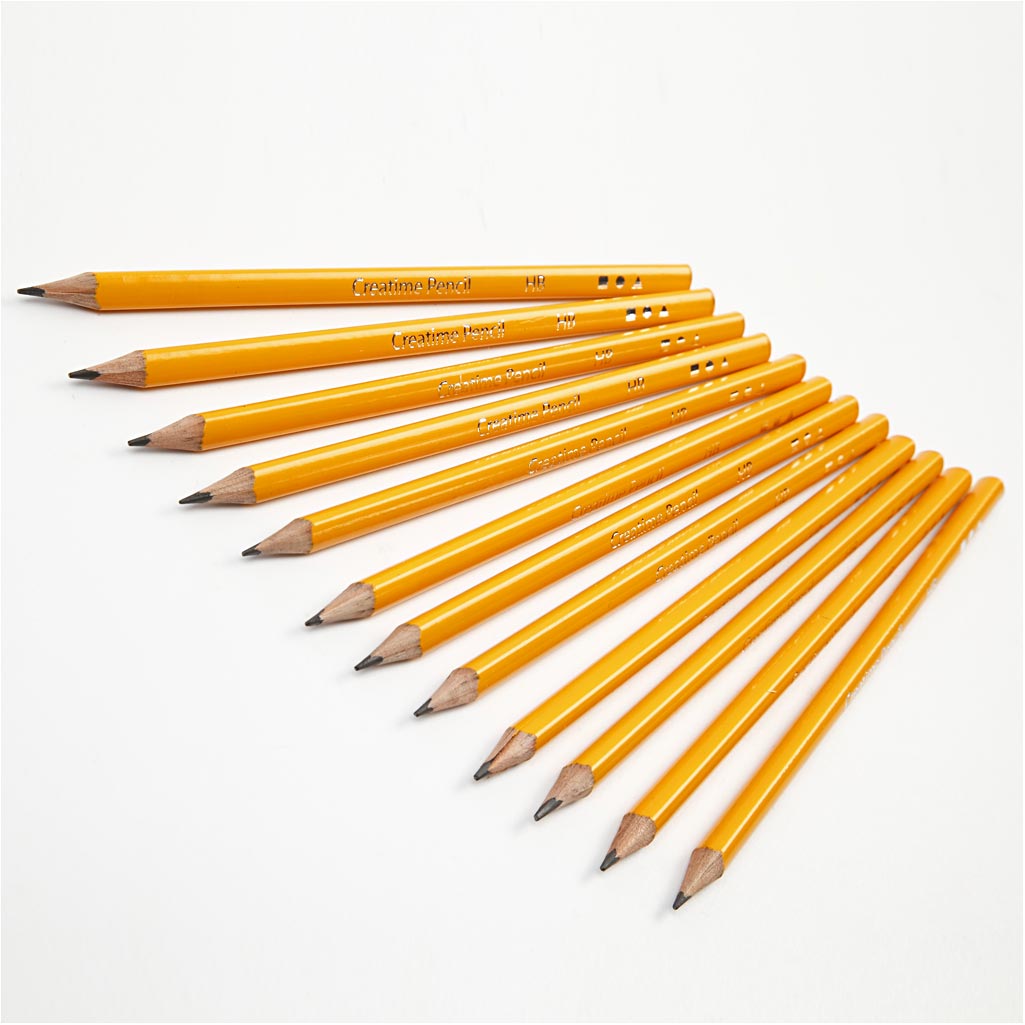 Crayons pour école, L : 17,5 cm, HB, ép. 7 mm, mine 2 mm, 12 pièces/ 1 Pq. [HOB-14184]
