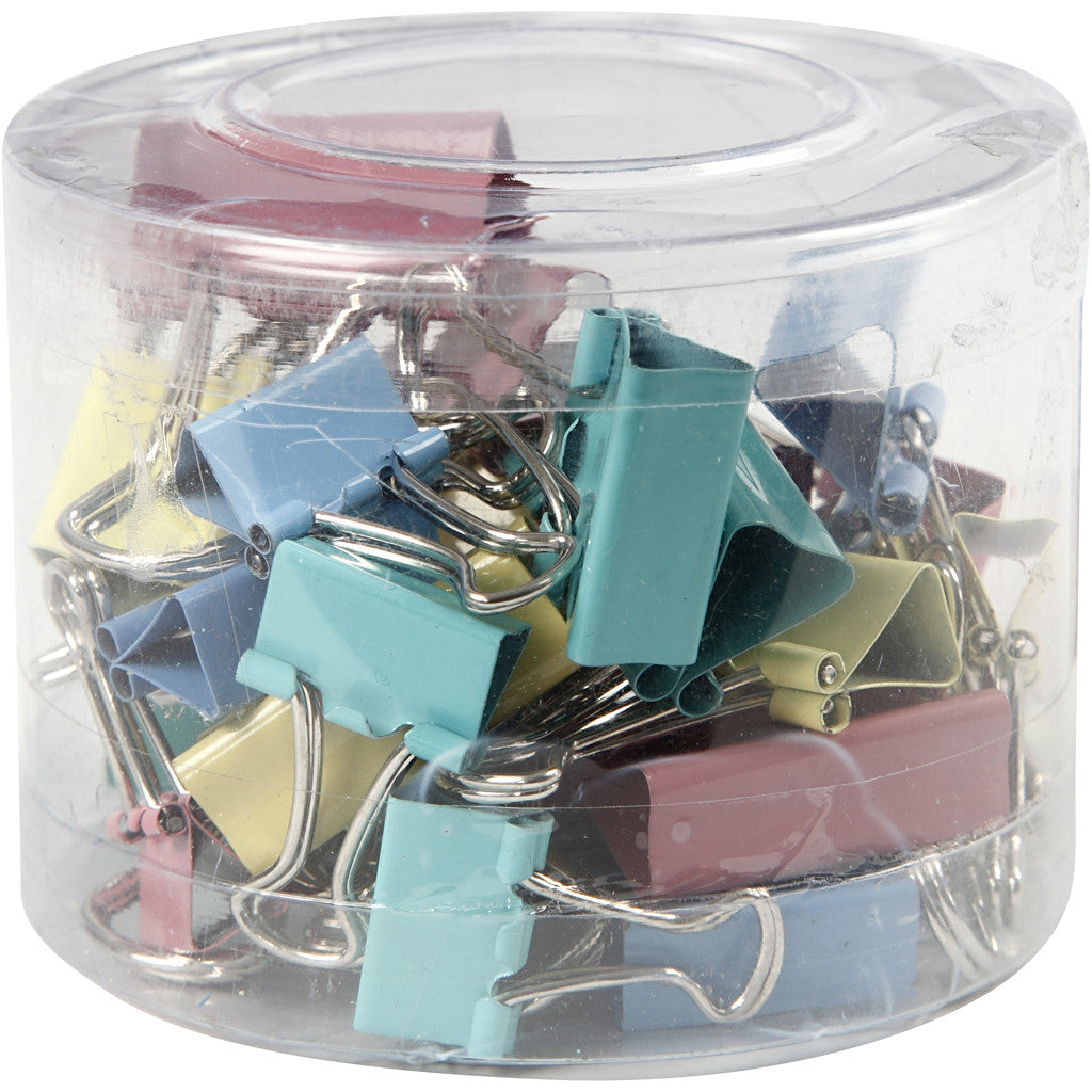 Pince-notes, L : 15-19-25 mm, couleurs pastel, 30 ass./ 1 Pq. [HOB-14202]