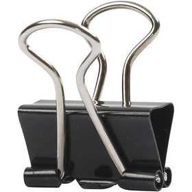 Pince-notes, L : 19 mm, noir, 40 pièces/ 1 Pq. [HOB-14208]