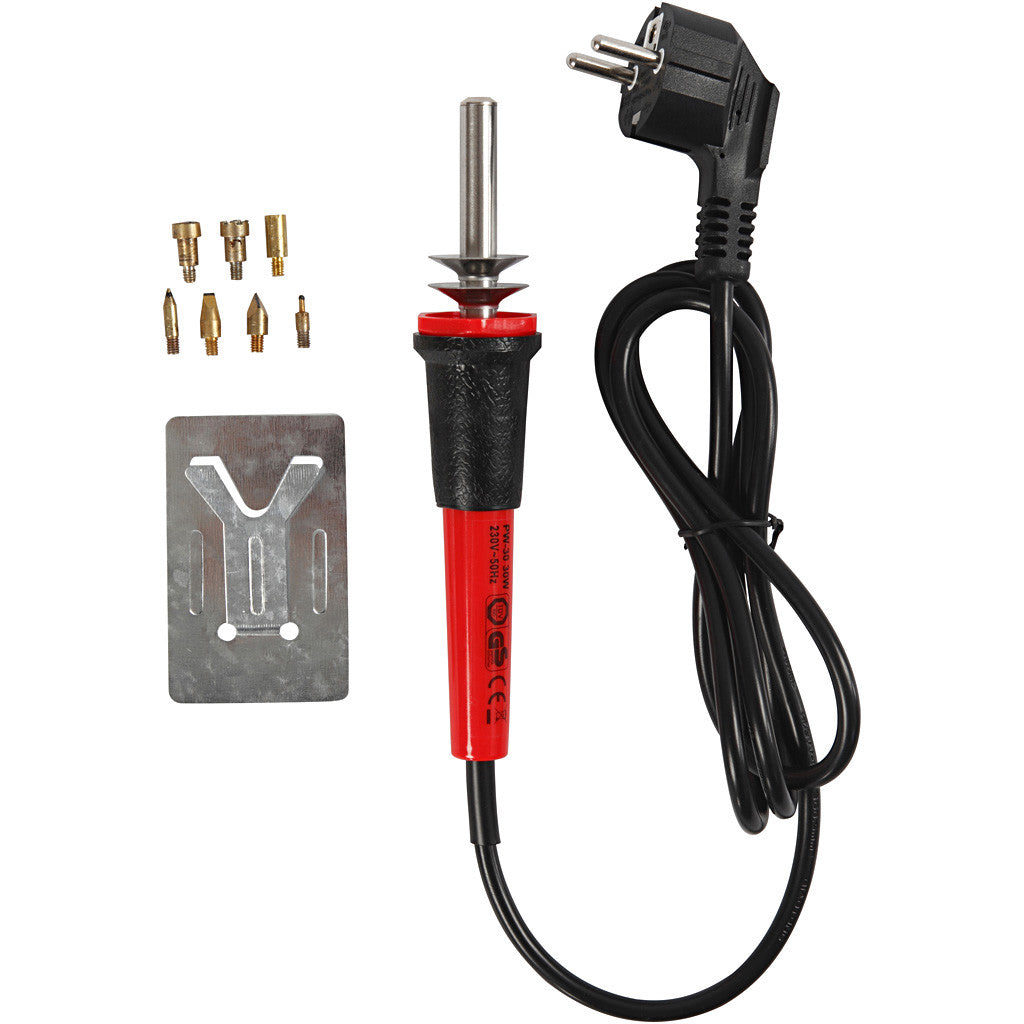 Set de Pyrogravure, dim. 19x3 cm, EU, noir, rouge, 1 pièce [HOB-15131]