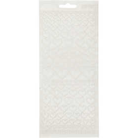 Autocollants, Coeurs, feuille 10x23 cm, transparent, 1 flles [HOB-170043]