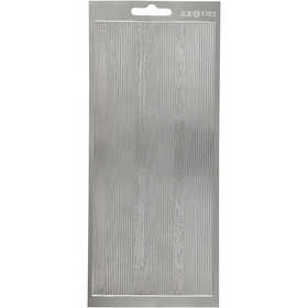 Autocollants, bordures, feuille 10x23 cm, argent, 1 flles [HOB-170048]
