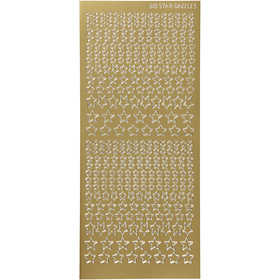 Autocollants, étoiles, feuille 10x23 cm, or, 1 flles [HOB-170111]