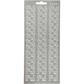 Autocollants, coins, feuille 10x23 cm, argent, 1 flles [HOB-170118]