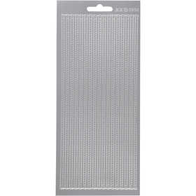 Autocollants, bordures, feuille 10x23 cm, argent, 1 flles [HOB-170168]