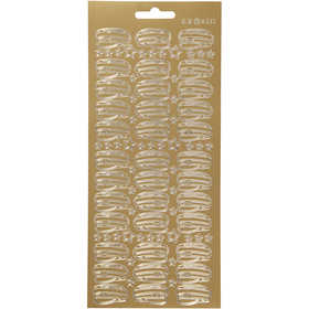 Autocollants, chapeau, feuille 10x23 cm, or, 1 flles [HOB-170208]