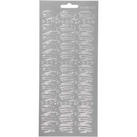 Autocollants, chapeau, feuille 10x23 cm, argent, 1 flles [HOB-170209]