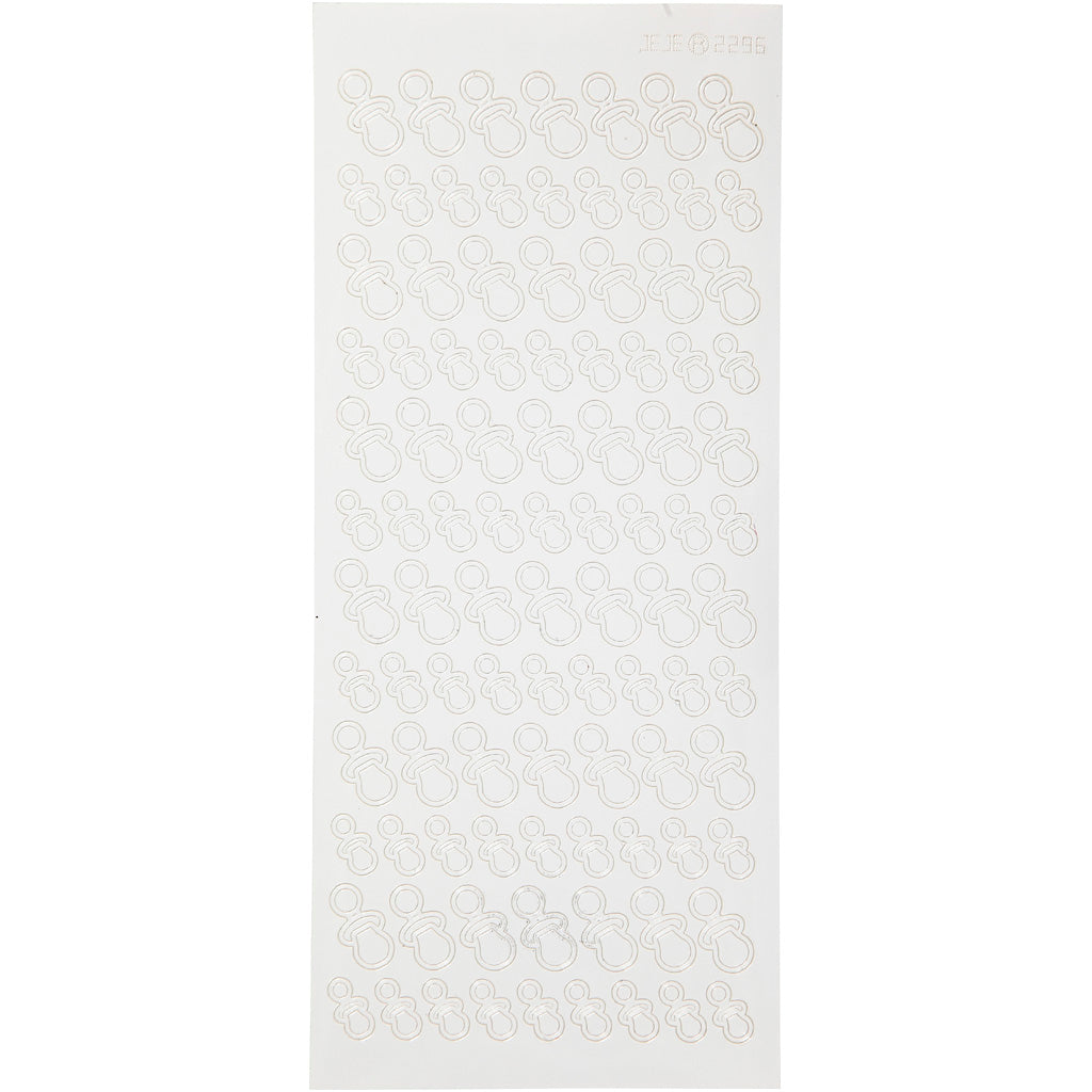 Autocollants, sucettes, feuille 10x23 cm, blanc, 1 flles [HOB-170285]