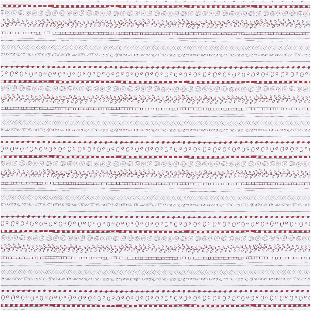 Papier cadeau, doodles, L : 70 cm, 80 gr, rouge, blanc, 4 m/ 1 rouleau [HOB-190440]