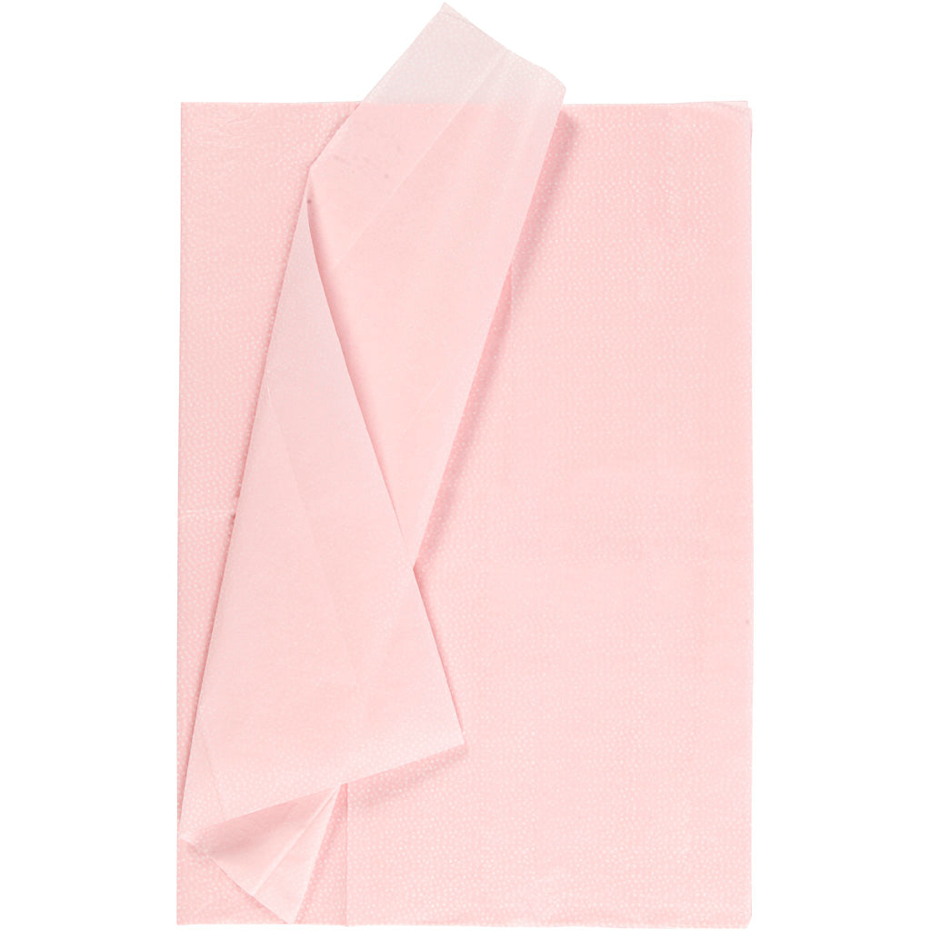 Tissue Paper, with dots, 50x70 cm, 14 g, light red, 6sheet