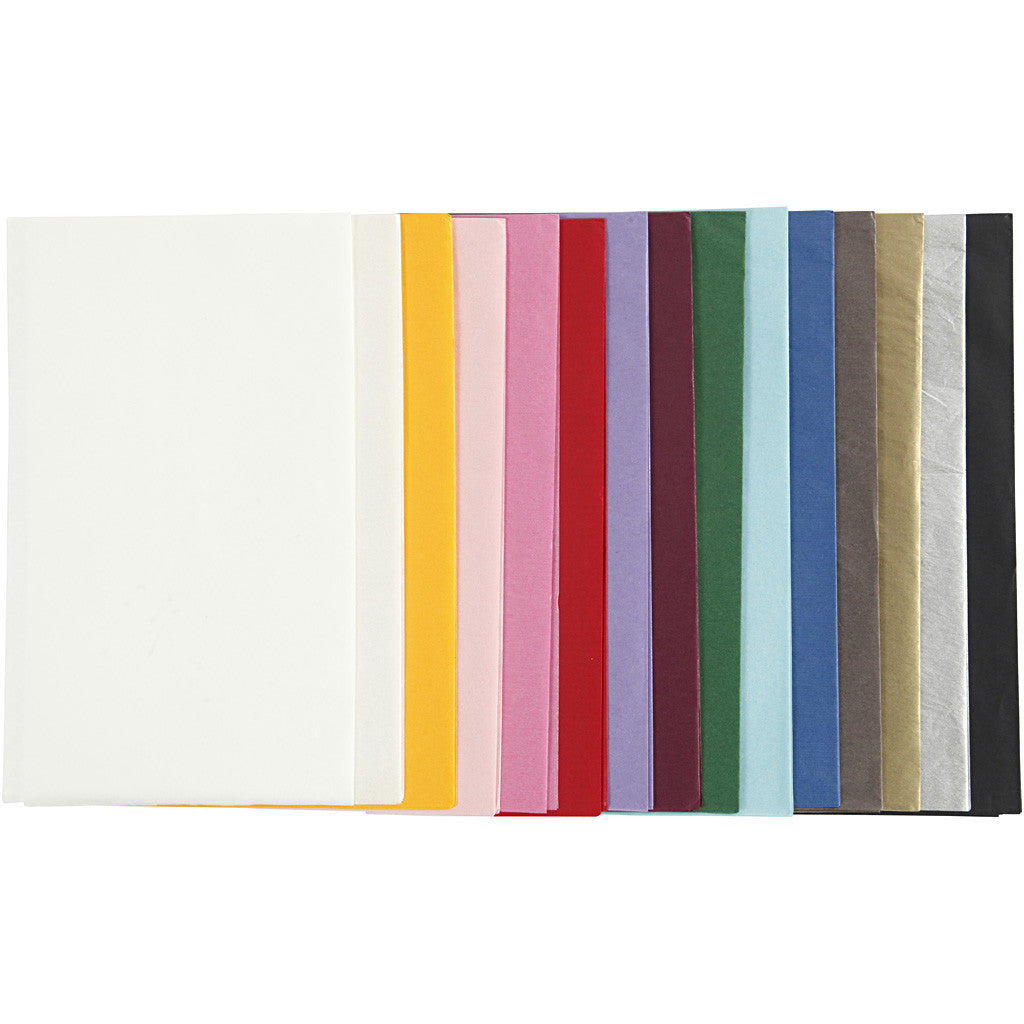 Tissue Paper, sheet 50x70 cm,  14 g, asstd colours, 30sheets