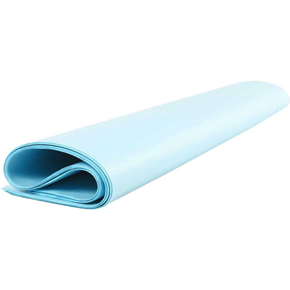Papier de soie, bleu clair, 50x70 cm, 14 gr, 25 flles/ 1 Pq. [HOB20814]