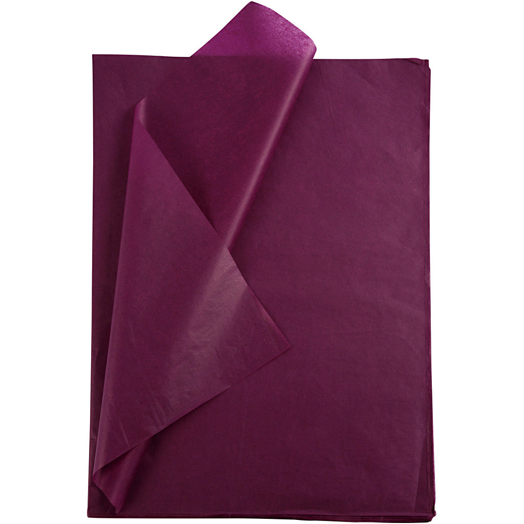 Tissue Paper, sheet 50x70 cm, 17 g, burgundy, 25 sheet